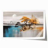 Abstract wall art print showcasing vibrant strokes and lines in a harmonious blend of colors, perfect for modern home decor, delivered as a rolled print for easy framing.