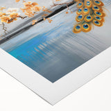 Abstract wall art featuring a vibrant design of colorful strokes and lines on rolled canvas, perfect for modern home decor, showcasing dynamic patterns and textures.