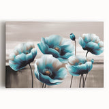Abstract strokes and lines design in vibrant colors on stretched canvas wall art, showcasing a modern aesthetic suitable for contemporary home decor.