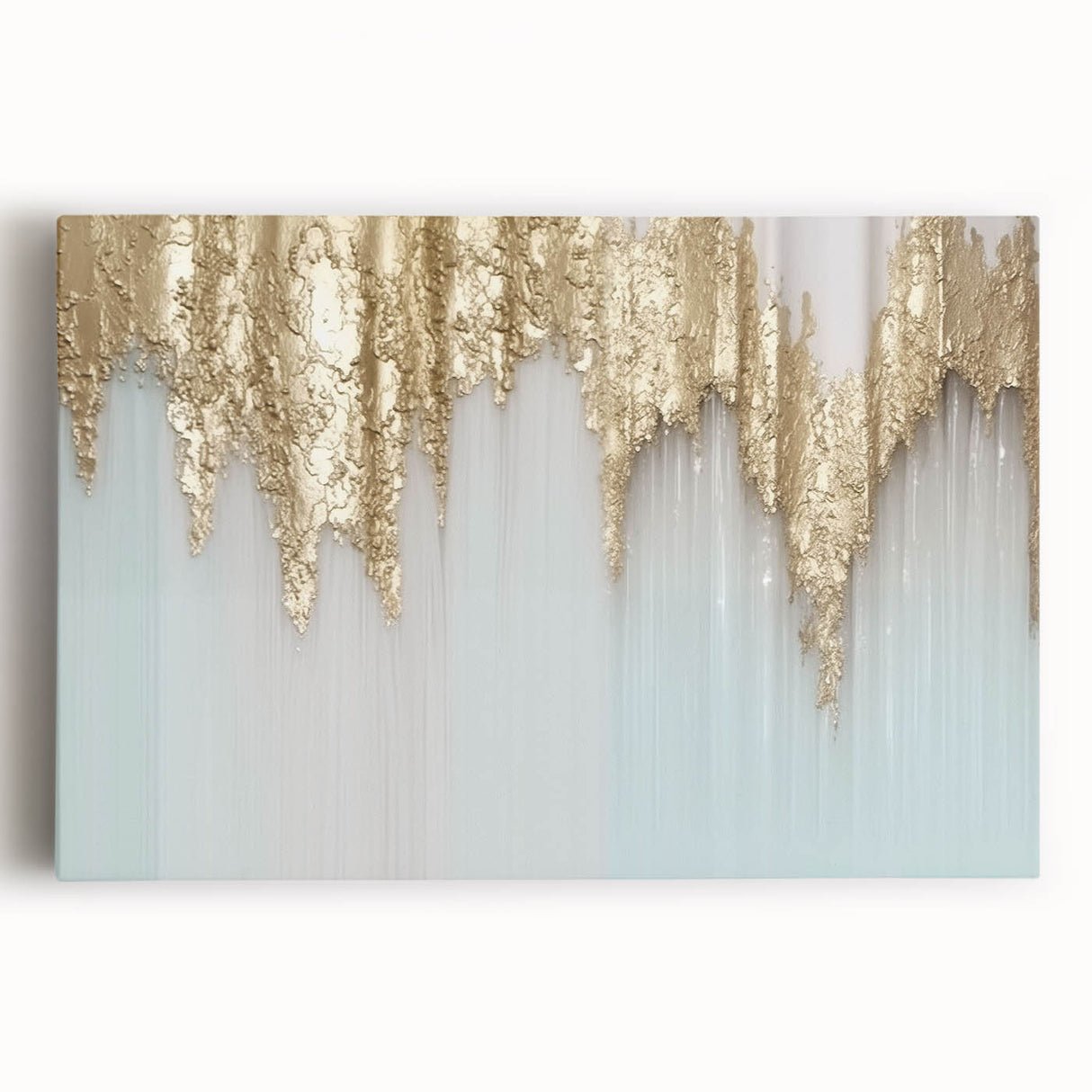 Abstract wall art featuring a vibrant composition of colorful strokes and lines on stretched canvas, showcasing modern artistic design perfect for home decor.