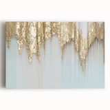 Abstract wall art featuring a vibrant composition of colorful strokes and lines on stretched canvas, showcasing modern artistic design perfect for home decor.