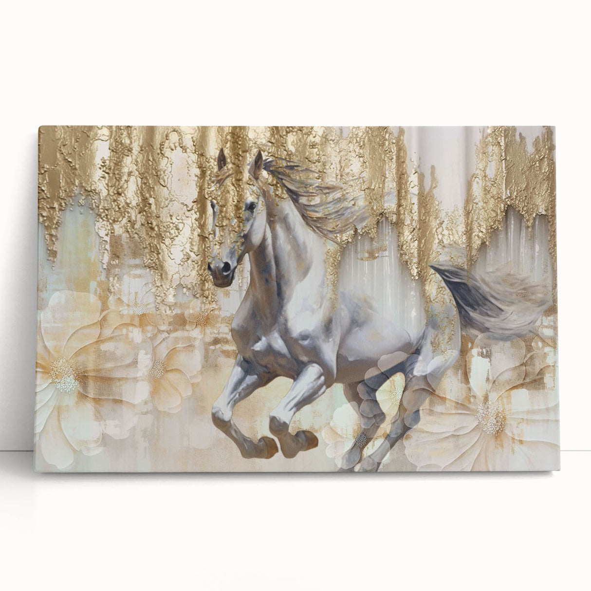 Abstract strokes and lines design on stretched canvas wall art, showcasing vibrant colors and modern aesthetics, perfect for contemporary home decor.