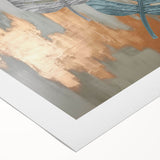 Modern Strokes and Lines Abstract Art with Feather Motif on Canvas