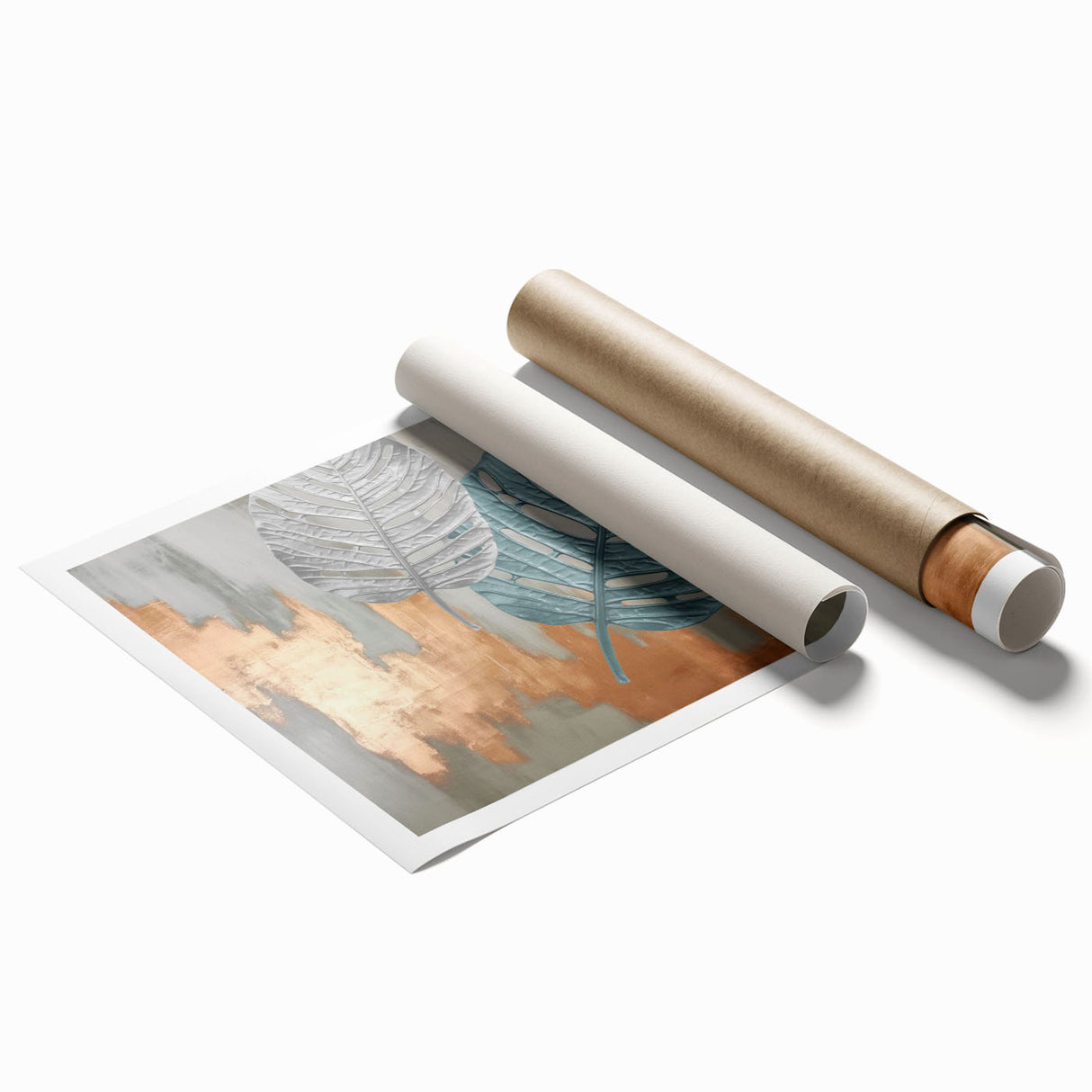Modern Strokes and Lines Abstract Art with Feather Motif on Canvas