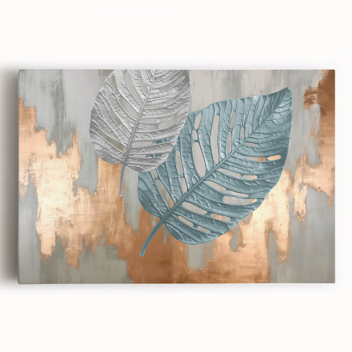 Modern Strokes and Lines Abstract Art with Feather Motif on Canvas