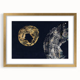 Abstract wall art featuring colorful strokes and lines in a modern design, framed with a gold mat, showcasing a stylish decor piece for contemporary interiors.