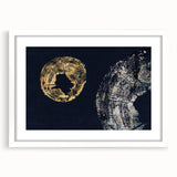 Abstract strokes and lines design wall art framed in white, showcasing a modern aesthetic with a matte finish, perfect for contemporary home decor.