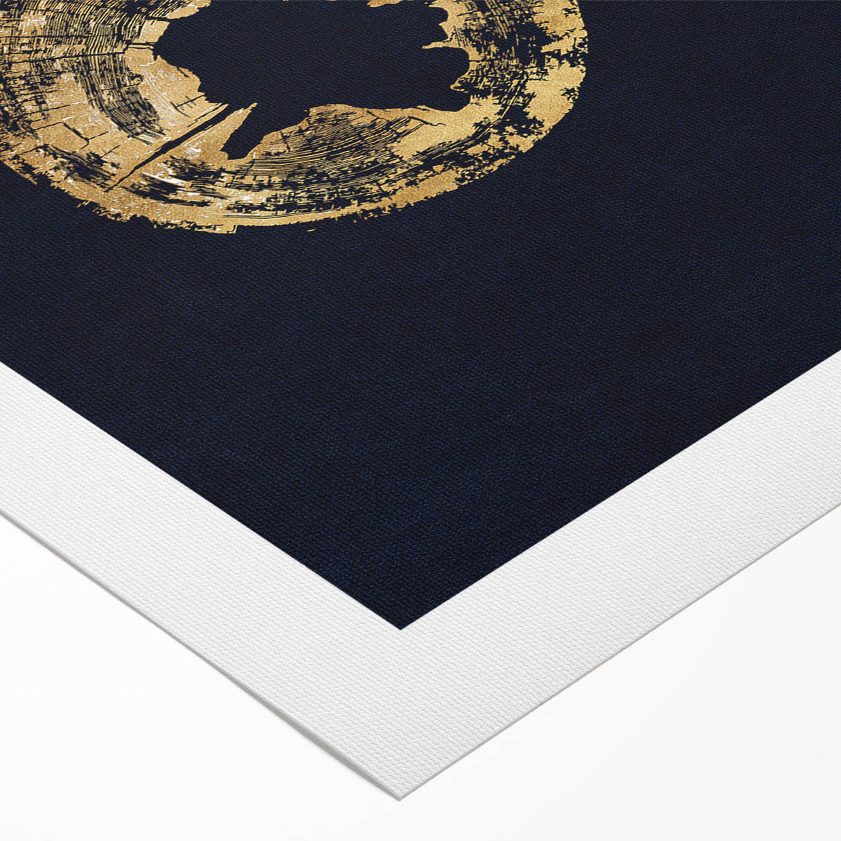 Abstract canvas wall art featuring vibrant strokes and lines in shades of blue, orange, and yellow, perfect for modern decor. This design adds a dynamic touch to any interior space.