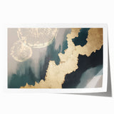 Abstract strokes and lines in a vibrant color palette create a modern wall art design, perfect for contemporary decor. The rolled print showcases a dynamic arrangement of artistic elements, ideal for home or office spaces.