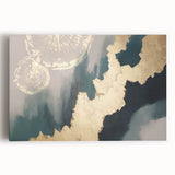 Abstract strokes and lines design on a stretched canvas wall art piece, showcasing vibrant colors and dynamic patterns, ideal for modern home décor.