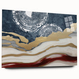 Abstract strokes and lines design wall art collection displayed in an acrylic glass frame, showcasing vibrant colors and modern aesthetics, ideal for contemporary decor.