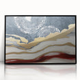 Framed abstract wall art featuring dynamic strokes and lines in contrasting black and white, ideal for modern decor, showcasing an elegant design that complements contemporary interiors.