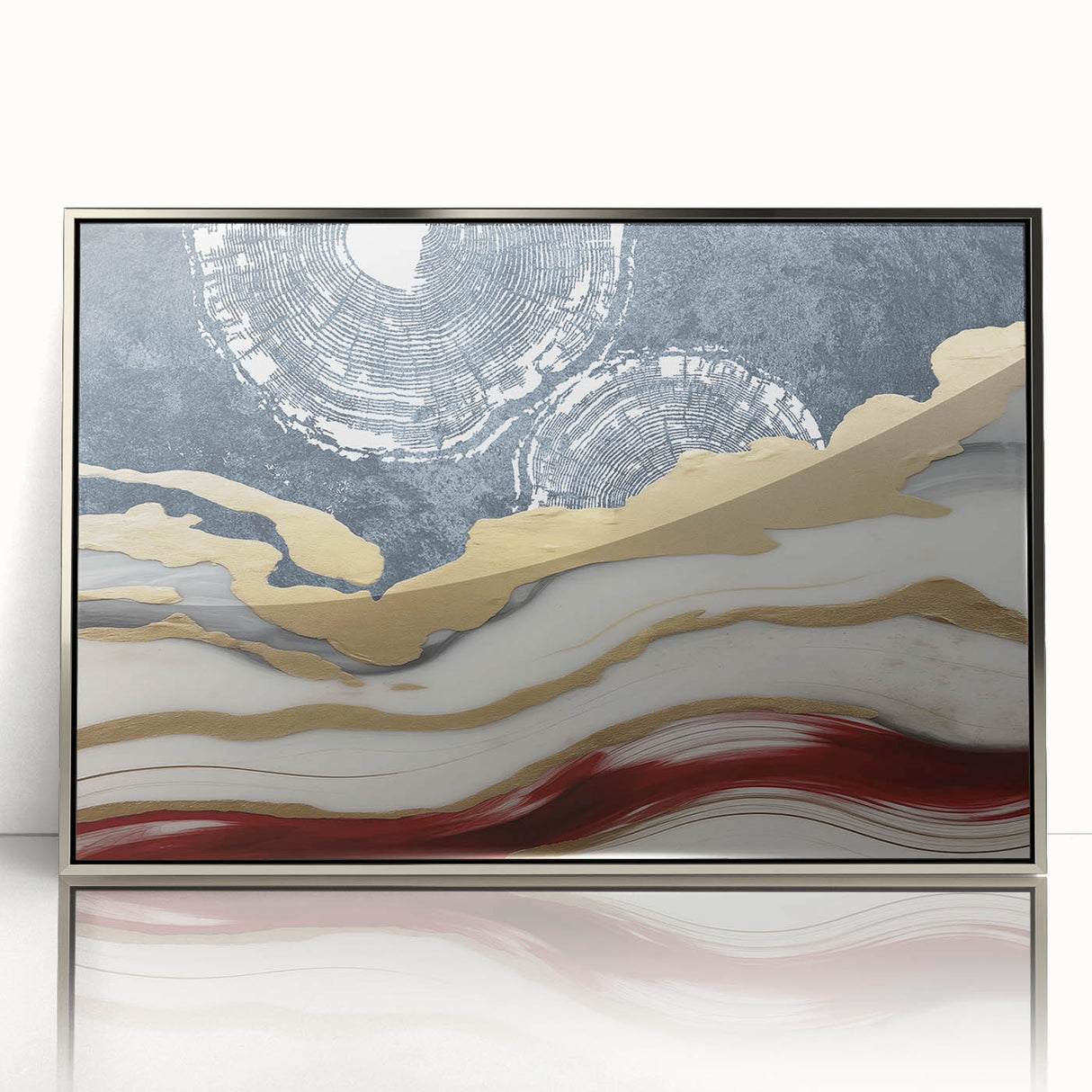 Framed abstract wall art featuring striking silver and black strokes and lines, perfect for modern home decor. Ideal for enhancing living spaces with contemporary elegance.