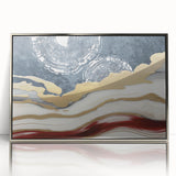 Framed abstract wall art featuring striking silver and black strokes and lines, perfect for modern home decor. Ideal for enhancing living spaces with contemporary elegance.