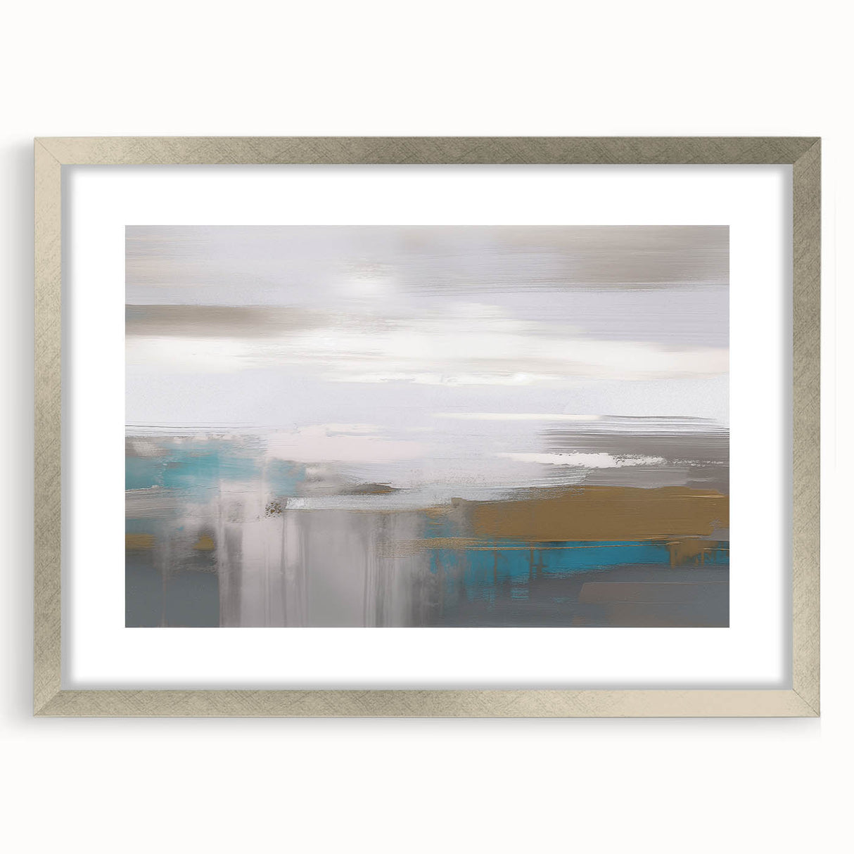 Framed abstract wall art featuring dynamic strokes and lines in a modern silver frame, ideal for contemporary home decor and artistic interiors.