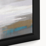Close-up view of an abstract strokes and lines design on a framed canvas wall art, showcasing vibrant colors and intricate patterns, perfect for modern home decor.