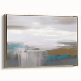 Framed canvas wall art featuring an abstract design of gold strokes and lines, showcasing a modern aesthetic ideal for enhancing home decor and chic interiors.
