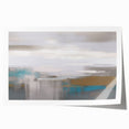 Abstract wall art print showcasing vibrant strokes and lines in a mix of blue, orange, and gold, ideal for modern home decor. Perfect for adding a contemporary touch to any living space.