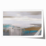 Abstract wall art print showcasing vibrant strokes and lines in a mix of blue, orange, and gold, ideal for modern home decor. Perfect for adding a contemporary touch to any living space.