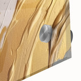 Close-up view of an abstract strokes and lines design on acrylic glass, showcasing vibrant colors and fluid patterns, perfect for modern wall art collections.