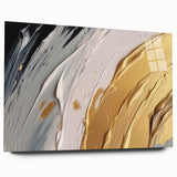 Abstract wall art featuring vibrant strokes and lines in a colorful design, displayed in an acrylic glass frame, showcasing a modern artistic style ideal for contemporary decor.