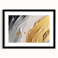 Abstract strokes and lines wall art framed in black, showcasing a modern design with a mat, ideal for contemporary home decor, enhancing aesthetic appeal.