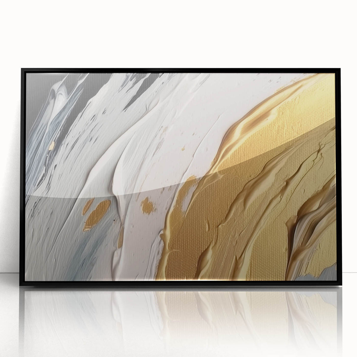 Framed acrylic wall art showcasing an abstract design of colorful strokes and lines, emphasizing modern aesthetics with a sleek black frame, perfect for contemporary decor.