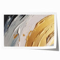 Abstract wall art print showcasing vibrant strokes and lines in a mix of blue, orange, and yellow hues, perfect for modern decor and creative spaces.
