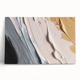 Abstract wall art featuring vibrant strokes and lines in a modern design, printed on stretched canvas, showcasing a dynamic color palette of blues, pinks, and yellows, perfect for contemporary decor.