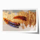 Abstract wall art print showcasing vibrant strokes and lines in a modern design, ideal for contemporary decor. The rolled canvas is packaged securely for shipping, enhancing any living space with its colorful aesthetic.