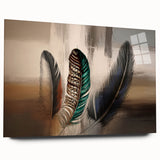 Abstract wall art featuring dynamic strokes and lines in vibrant colors, showcased in a sleek acrylic glass frame, ideal for modern decor and artistic spaces.