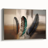 Framed abstract strokes and lines wall art in silver, showcasing a modern design with intricate patterns and a sleek side view, perfect for contemporary decor.