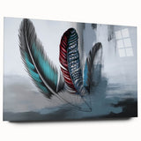 Abstract strokes and lines design wall art collection displayed in sleek acrylic glass, showcasing vibrant colors and modern aesthetics for contemporary decor.