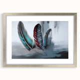 Abstract strokes and lines create a modern wall art design in a sleek silver frame with a mat, showcasing a sophisticated aesthetic for contemporary decor.