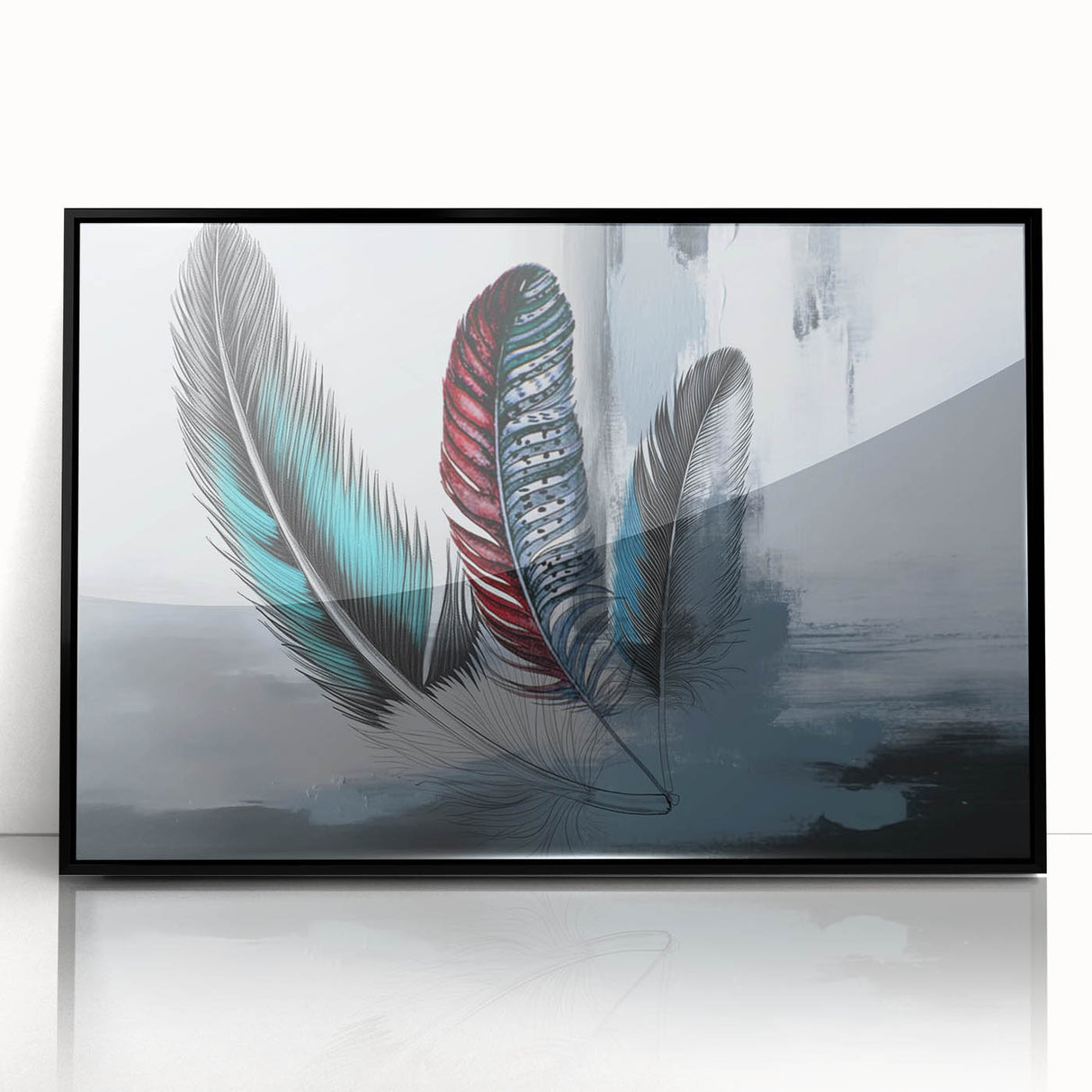 Framed abstract wall art showcasing dynamic strokes and lines in black and white, designed to enhance modern interiors with a stylish touch.