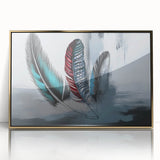 Framed wall art featuring an abstract design of colorful strokes and lines with a gold-acrylic finish, perfect for modern home decor and artistic accents.