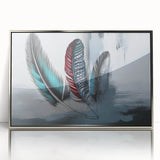 Framed wall art featuring an abstract design of strokes and lines in silver and gray tones, perfect for modern decor. Ideal for enhancing any living space or office environment.