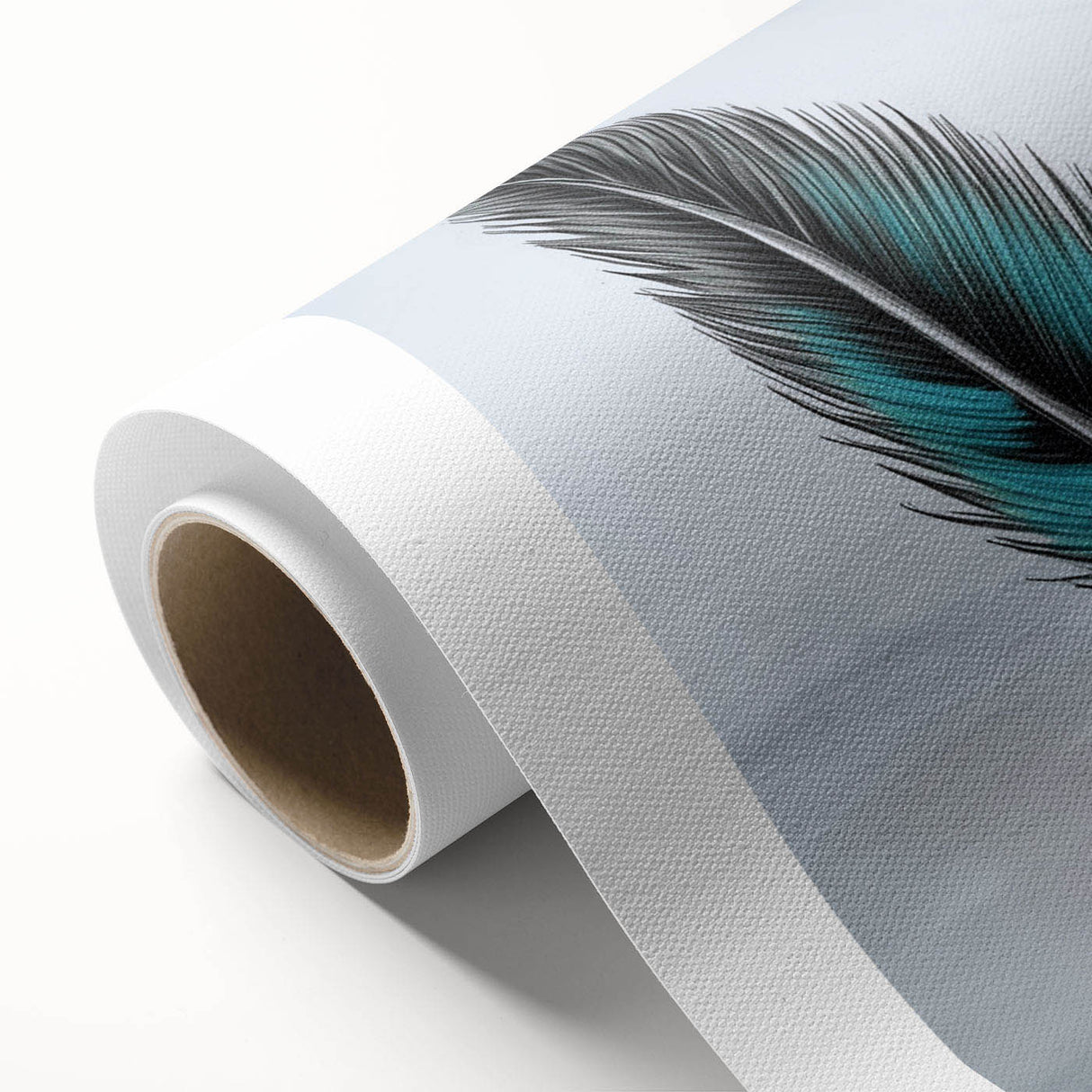 Abstract strokes and lines design on rolled canvas wall art, featuring vibrant colors and fluid shapes, perfect for modern home decor and artistic expression.