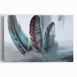Abstract wall art featuring vibrant strokes and lines in bold colors, ideal for modern decor. Stretched canvas design showcasing dynamic patterns and artistic flair.