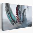 Abstract wall art featuring dynamic strokes and lines in a vibrant color palette, displayed in a stretched canvas format from a side view, ideal for modern decor.