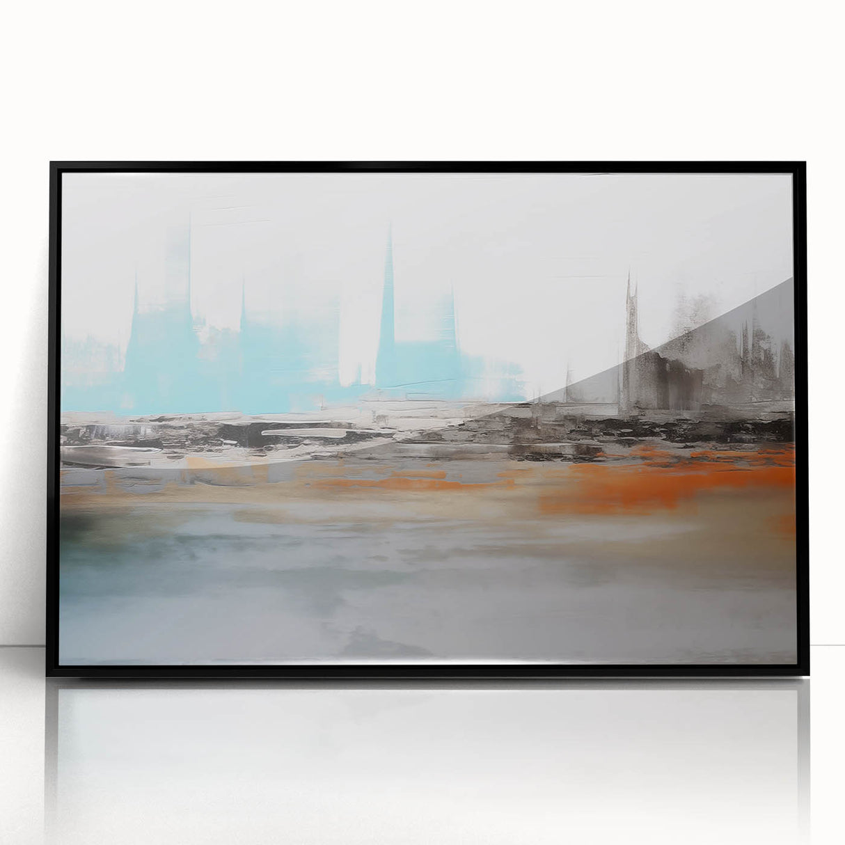 Framed wall art showcasing an abstract design with dynamic strokes and lines in black and white, perfect for modern decor. Ideal for enhancing contemporary interiors.