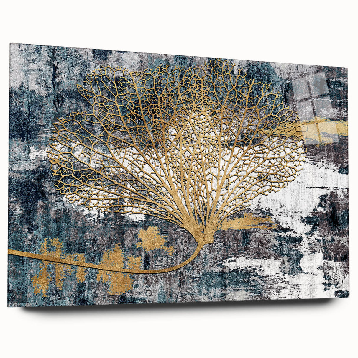Abstract strokes and lines design wall art collection displayed in acrylic glass, showcasing vibrant colors and fluid patterns, perfect for modern decor.