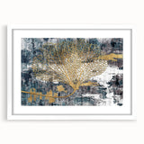 Abstract strokes and lines design in a sleek white frame, showcasing a modern wall art piece perfect for contemporary decor. The mat adds depth, enhancing the artwork's visual appeal. Ideal for living rooms or offices, this piece brings a touch of elegance and sophistication to any space.