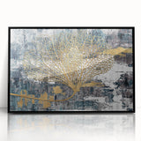 Framed wall art piece featuring an abstract design of colorful strokes and lines in a modern style. The artwork is presented in a sleek black frame, enhancing its contemporary aesthetic. Perfect for adding a vibrant touch to any living space or office decor.