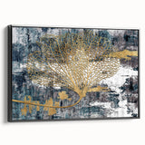 Framed canvas wall art showcasing an abstract design with dynamic strokes and lines in black and white, adding a modern touch to any decor. Perfect for contemporary interiors.