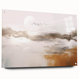 Abstract wall art featuring dynamic strokes and lines in vibrant colors, showcased from a side view with acrylic glass and decorative pins, ideal for modern decor.