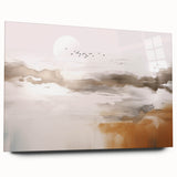 Abstract acrylic wall art featuring dynamic strokes and lines in vibrant colors, displayed in a sleek glass frame, showcasing modern design aesthetics for contemporary decor.