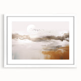 Abstract wall art featuring a modern design with colorful strokes and lines, framed in white with a mat, ideal for contemporary home decor. Perfect for adding a stylish touch to living spaces or offices.