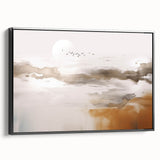 Framed canvas wall art featuring an abstract design of colorful strokes and lines, showcasing a modern aesthetic with a black frame, ideal for contemporary decor.