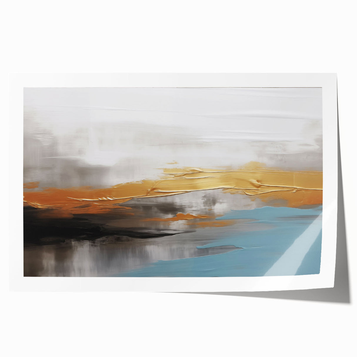 Abstract wall art print featuring vibrant strokes and lines in shades of blue, yellow, and pink, designed to enhance modern home decor. Perfect for art enthusiasts and stylish interiors.